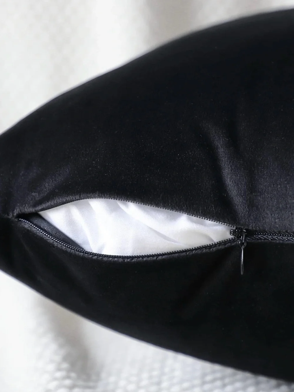 Solid Black Lumbar Pillow Cover
